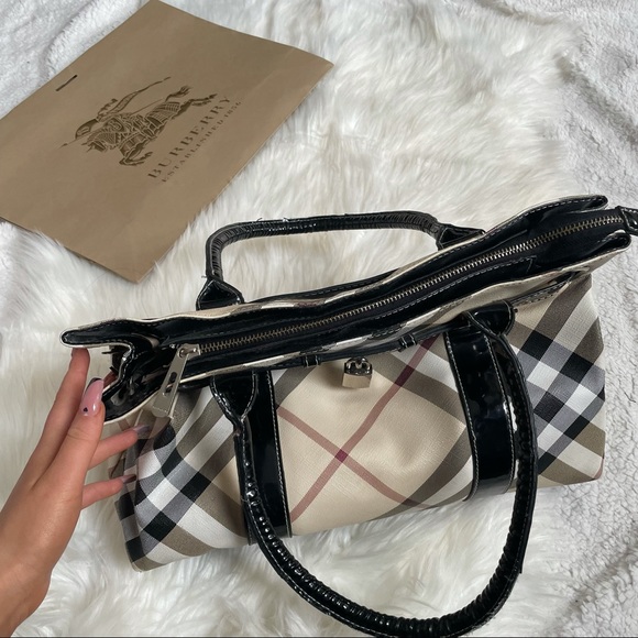 Patent Leather Burberry Tote - Picture 6 of 12